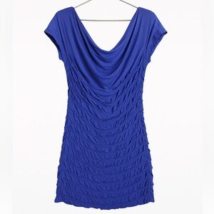 $320 Retail 🔥 BCBG MAXAZRIA Vibrant & Soft Blue-Purple Ruffle detail Dress